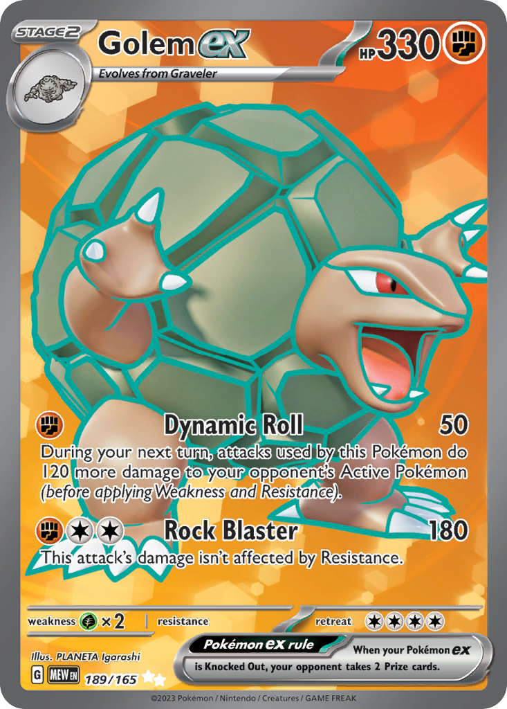 Golem ex 189/165 Ultra Rare 151 NM/M