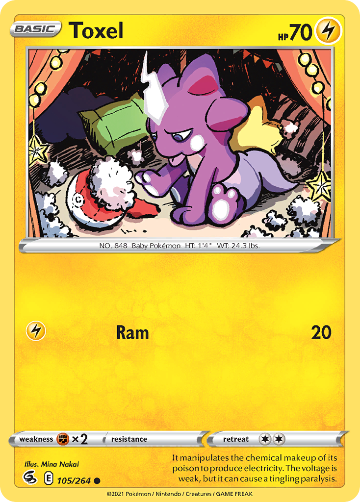 Toxel 105/264 Common Reverse Holo Fusion Strike NM/LP