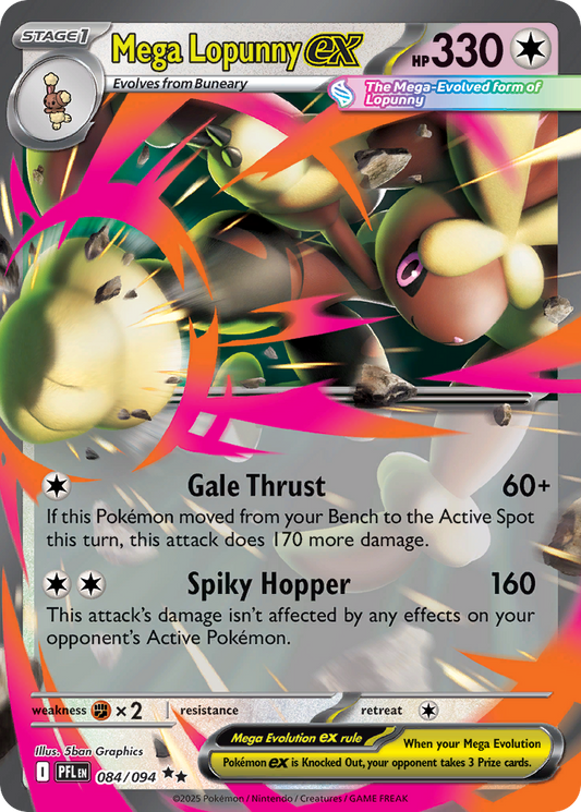 Mega Lopunny ex 084/094 Double Rare Phantasmal Flames NM/M