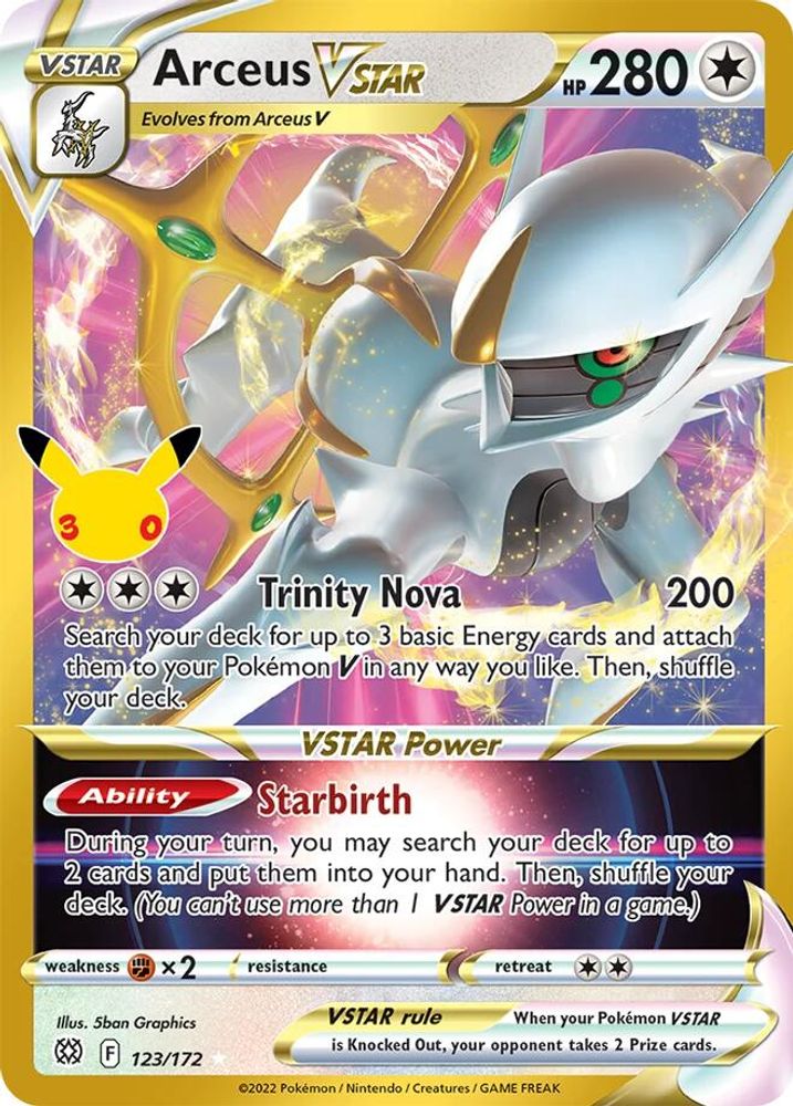 Arceus VSTAR 123/172 ME: 30th Celebration Classic Collection Holo NM/M