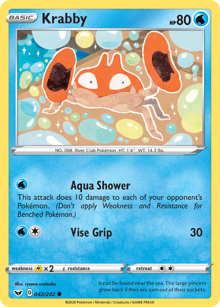 Krabby 042/202 Common Reverse Holo Sword & Shield NM/LP