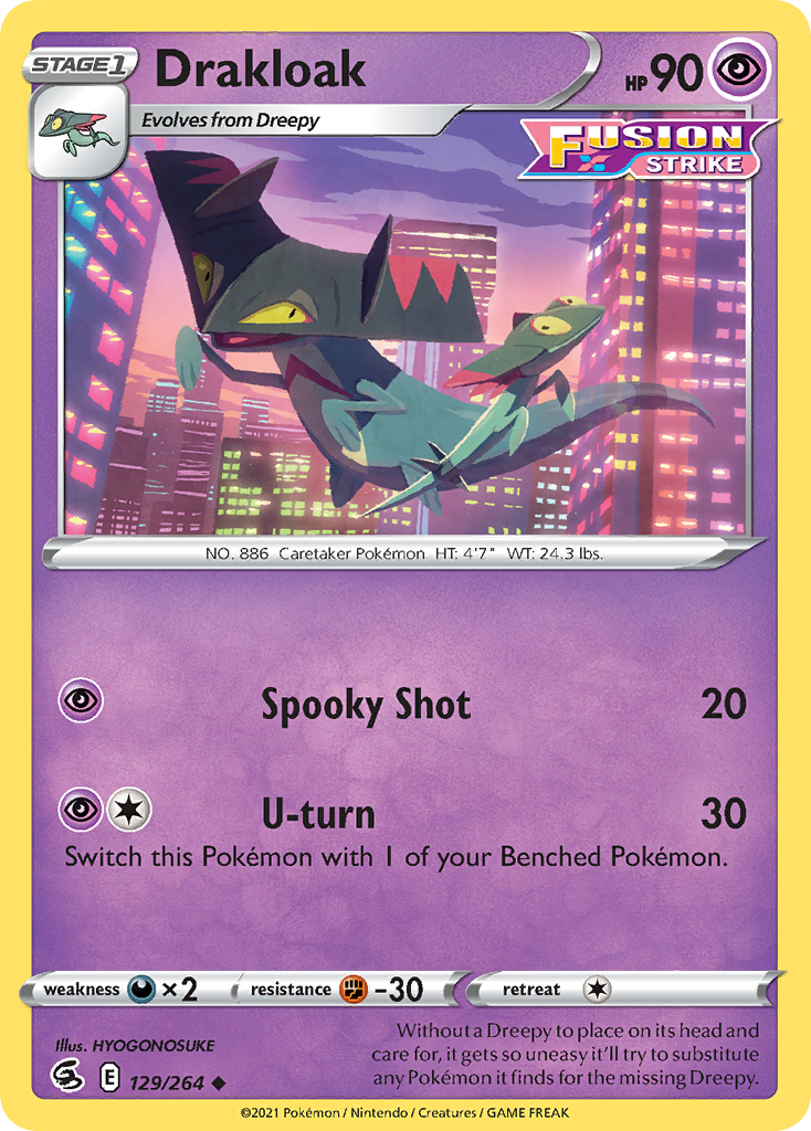 Drakloak 129/264 Uncommon Reverse Holo Fusion Strike NM/LP