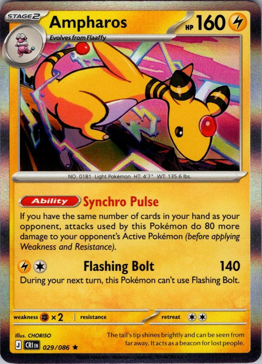 Ampharos 029/086 Rare Holo Chaos Rising NM/M