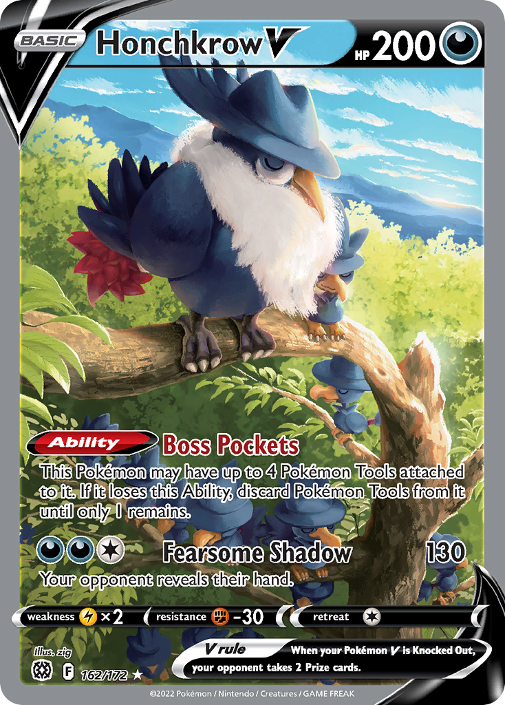 Honchkrow V 162/172 Ultra Rare Brilliant Stars NM/M