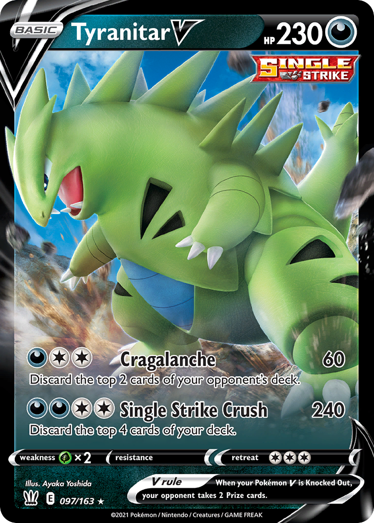 Tyranitar V 097/163 V Rare Battle Styles Holo NM/M