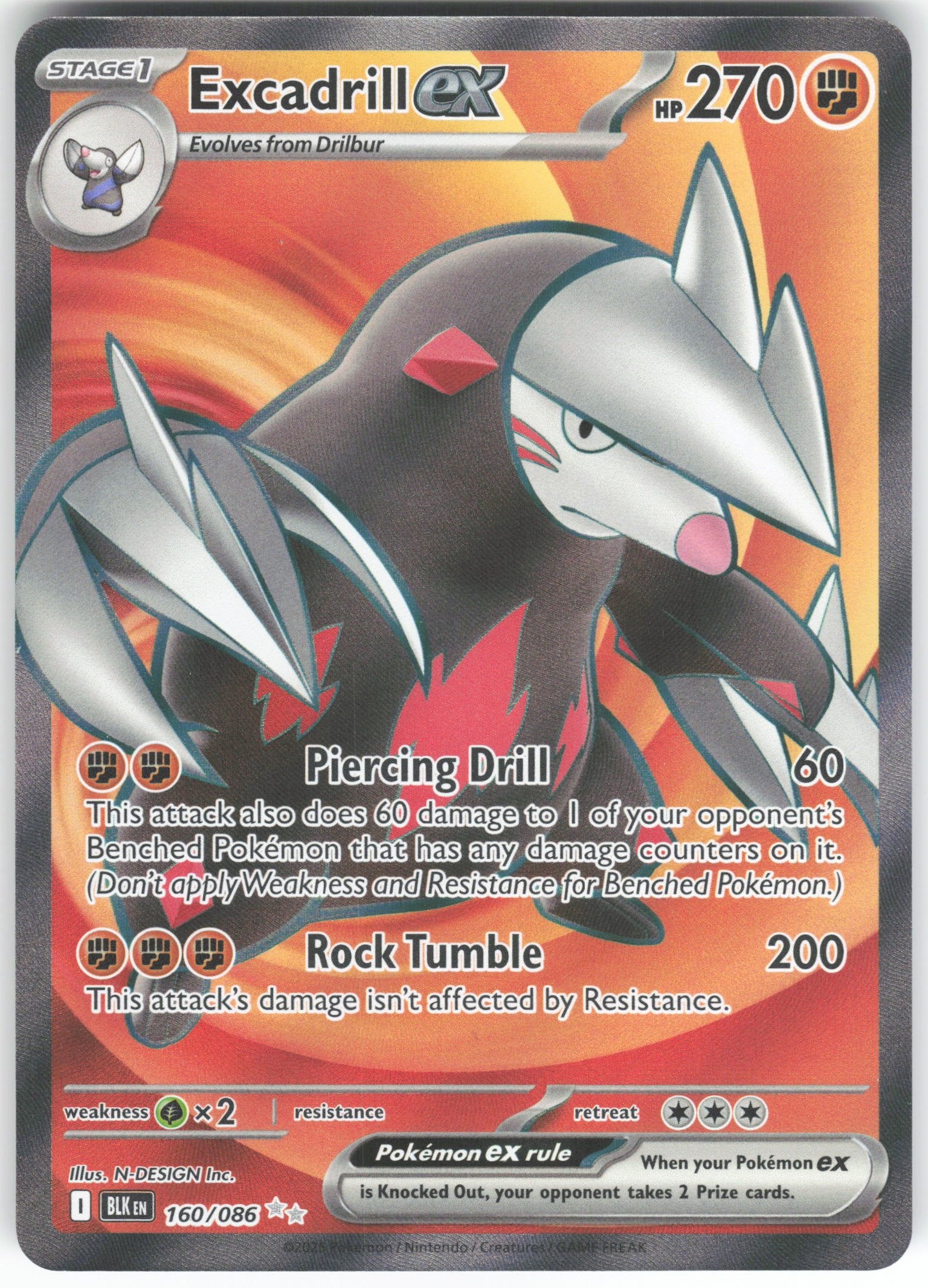 Excadrill ex - Ultra Rare SV: Black Bolt 160/086 NM