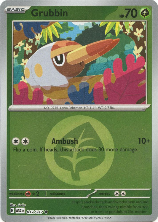 Grubbin (Energy Symbol Pattern) 017/217 Common Reverse Holo Ascended Heroes NM/M