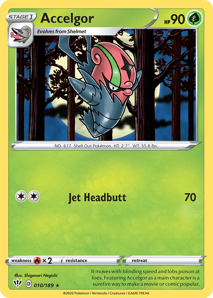 Accelgor 010/189 Rare Reverse Holo Darkness Ablaze NM/LP