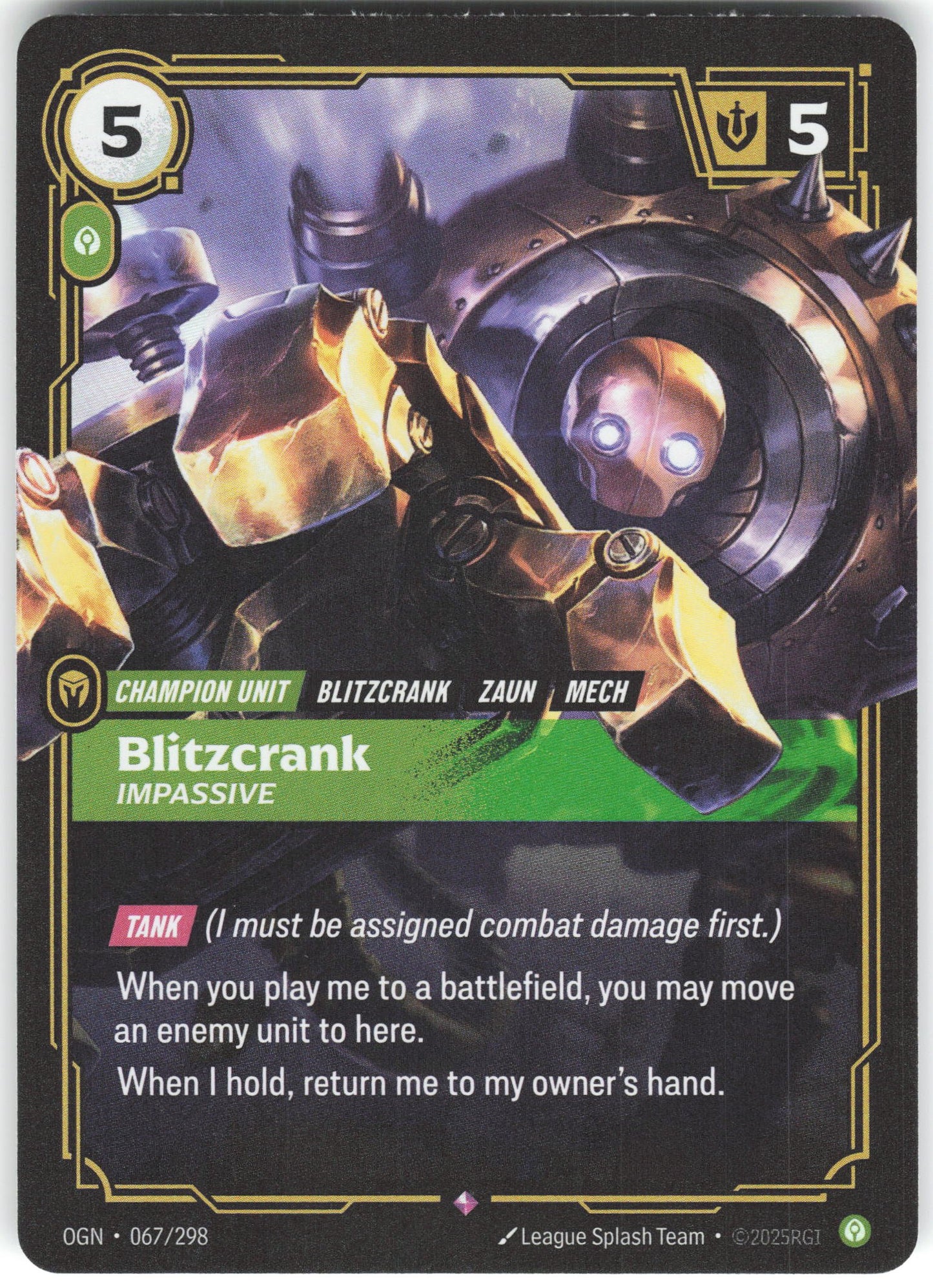 Blitzcrank - Impassive Rare Origins 067/298 NM
