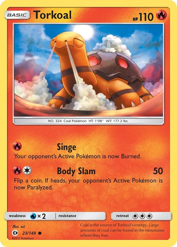 Torkoal 23/149 Common Reverse Holo SM Base Set NM/LP
