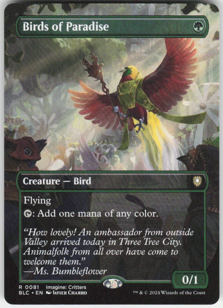 Birds of Paradise (Borderless) R Commander: Bloomburrow 81 NM