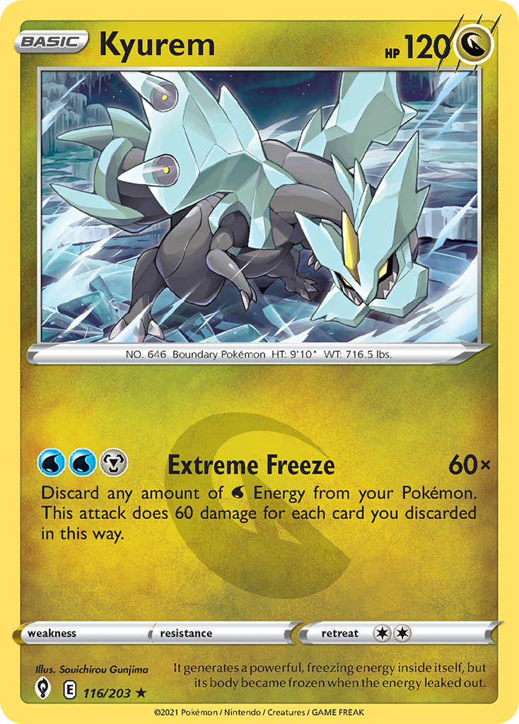 Kyurem 116/203 Rare Reverse Holo Evolving Skies NM/LP