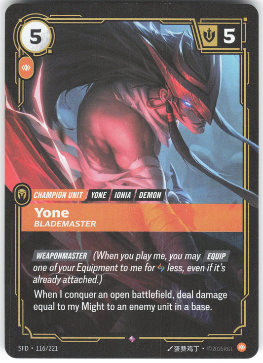 Yone - Blademaster Rare Spiritforged 116/221 NM
