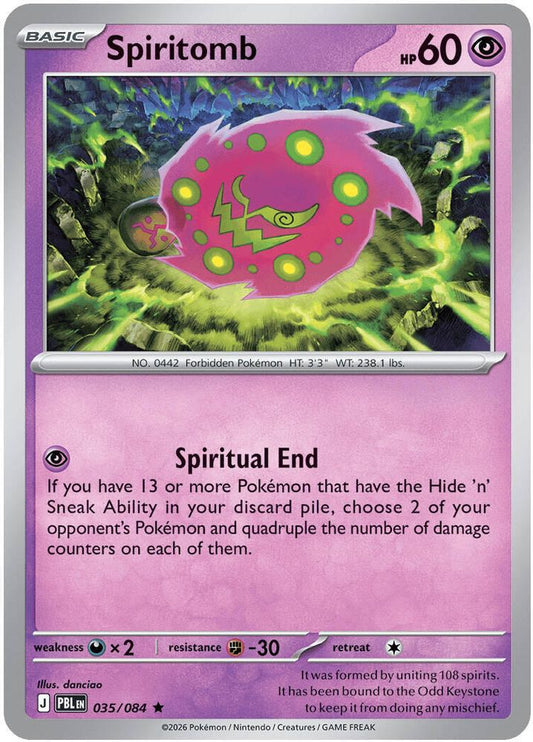Spiritomb 035/084 Rare Reverse Holo Pitch Black NM/M