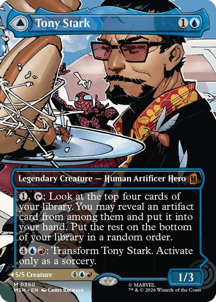 Tony Stark (Borderless) (0350) 350 Mythic Foil Marvel Super Heroes NM/M
