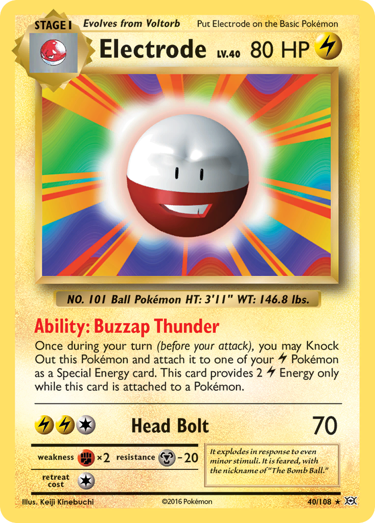 Electrode 40/108 Rare Reverse Holo Evolutions NM/LP