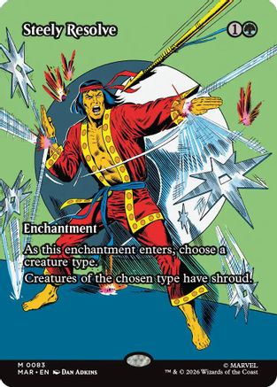 Steely Resolve (Borderless) 83 Foil Mythic Marvel Universe Eternal-Legal NM/M