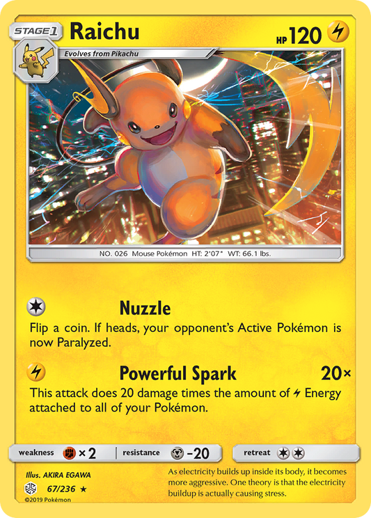 Raichu 67/236 Rare Cosmic Eclipse NM/M