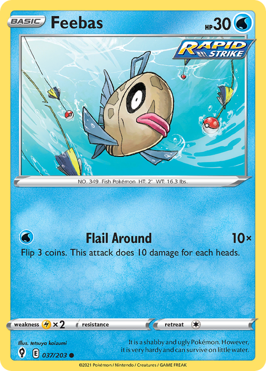 Feebas 037/203 Common Reverse Holo Evolving Skies NM/LP