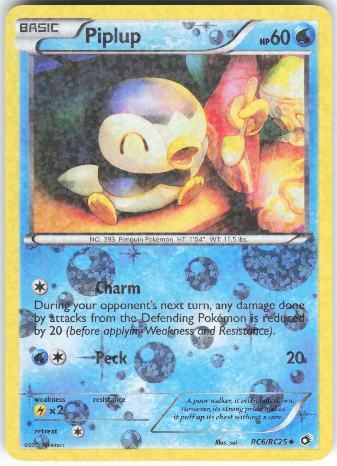 Piplup RC6/RC25 Uncommon Legendary Treasures: Radiant Collection Holo LP