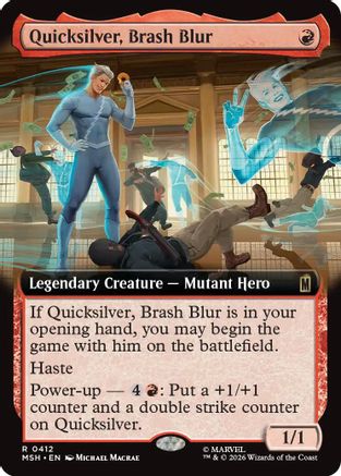Quicksilver, Brash Blur (Extended Art) 412 Foil Rare Marvel Super Heroes NM/M