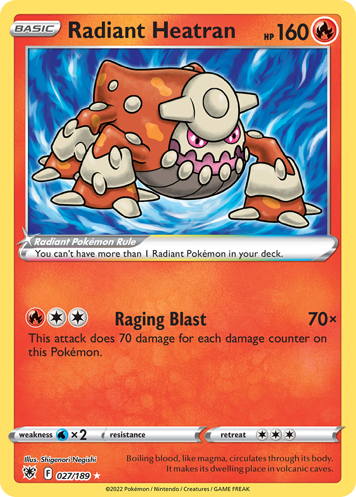 Radiant Heatran 027/189 Radiant Rare Astral Radiance NM/M