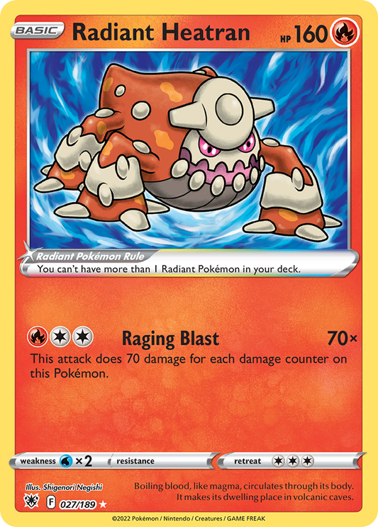 Radiant Heatran 027/189 Radiant Rare Astral Radiance NM/M