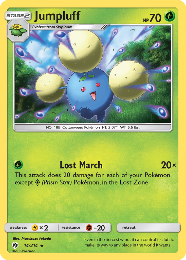 Jumpluff 14/214 Rare Lost Thunder Holo NM/LP