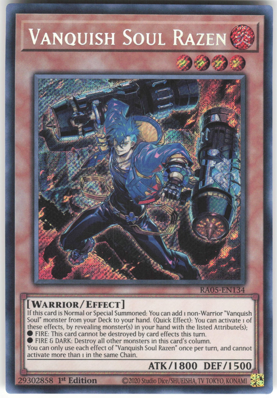 Vanquish Soul Razen (Secret Rare) Secret Rare Rarity Collection 5 RA05-EN134 NM