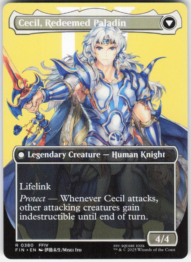 Cecil, Dark Knight (Borderless) R FINAL FANTASY 380 NM (Back)