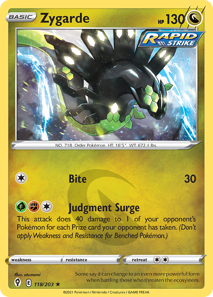 Zygarde 118/203 Rare Evolving Skies Holo NM/LP
