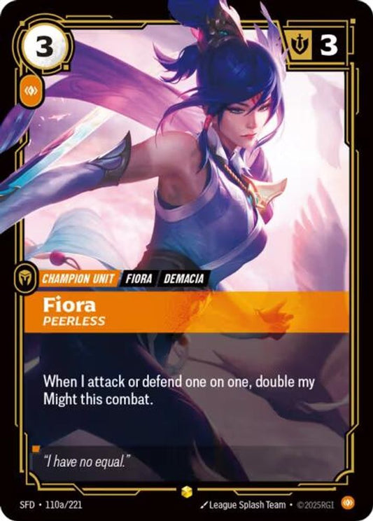 Fiora - Peerless (Alternate Art) 110A/221 Showcase Spiritforged NM/M