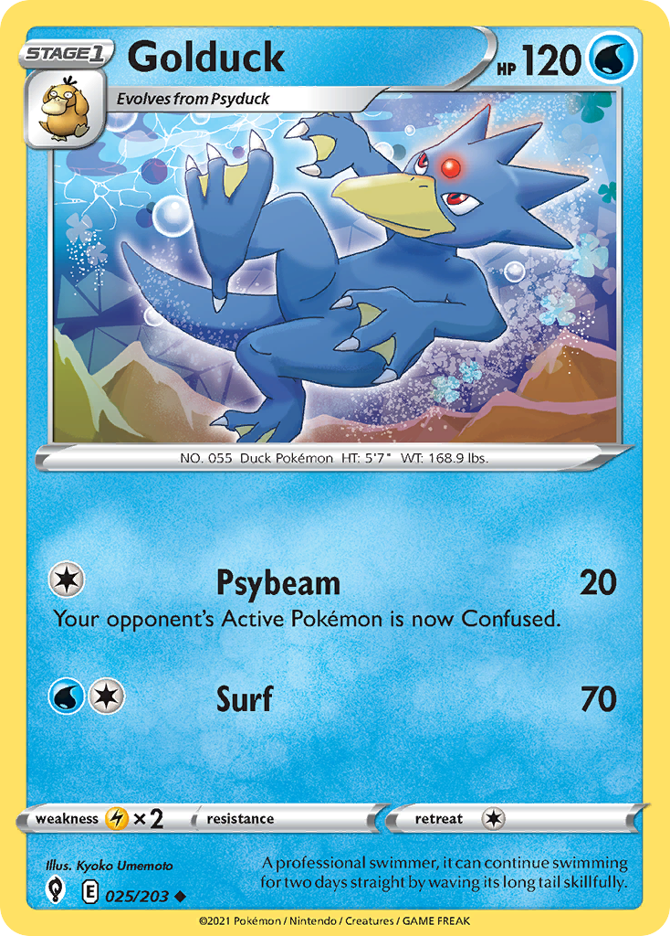 Golduck 025/203 Uncommon Evolving Skies NM/LP