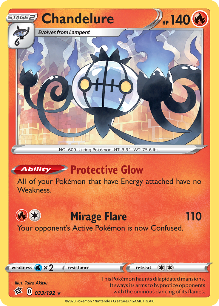Chandelure 033/192 Rare Rebel Clash Holo NM/LP