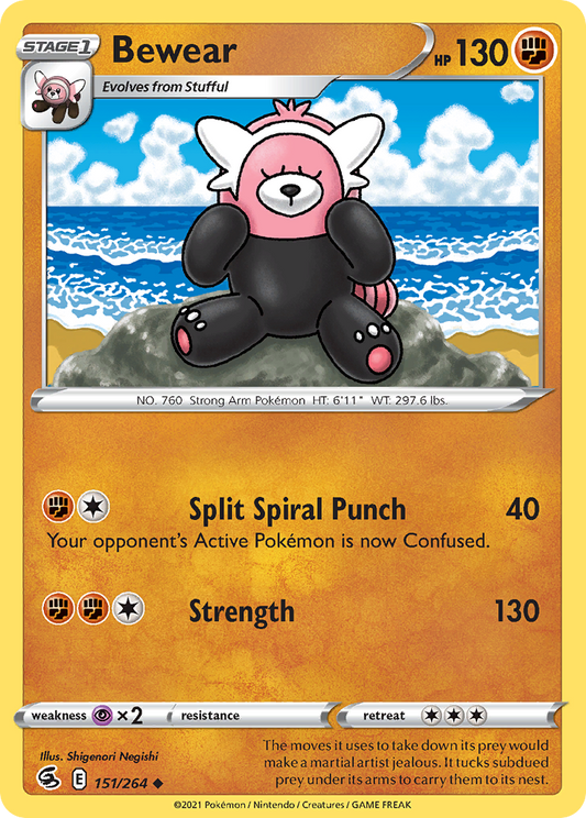 Bewear 151/264 Uncommon Reverse Holo Fusion Strike NM/LP