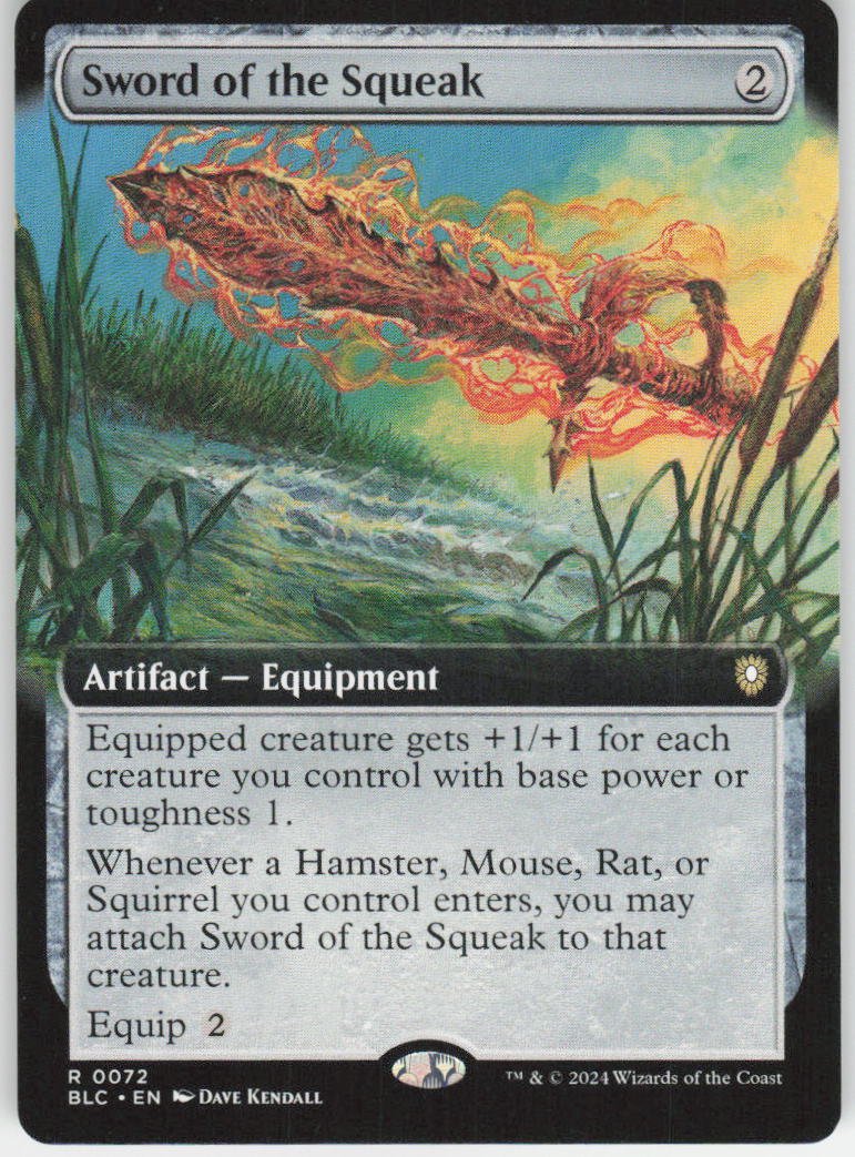 Sword of the Squeak (Extended Art) R Commander: Bloomburrow 72 NM