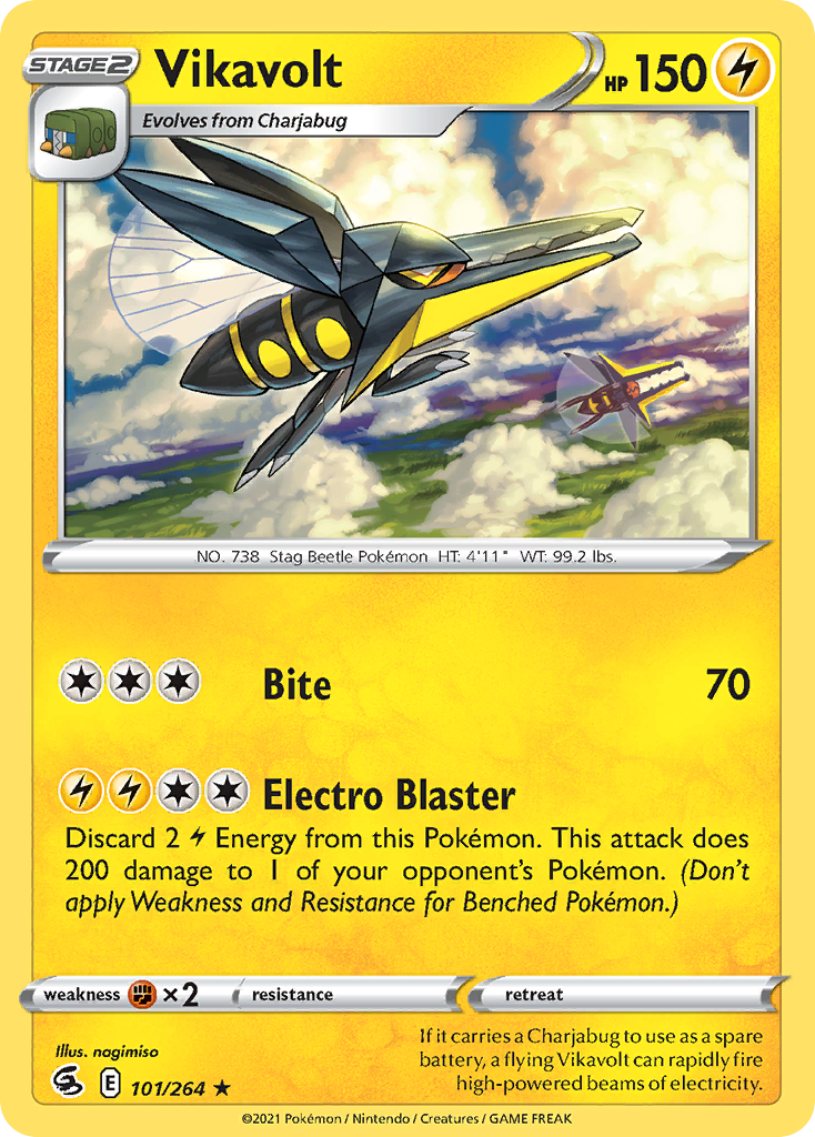 Vikavolt 101/264 Rare Reverse Holo Fusion Strike NM/LP