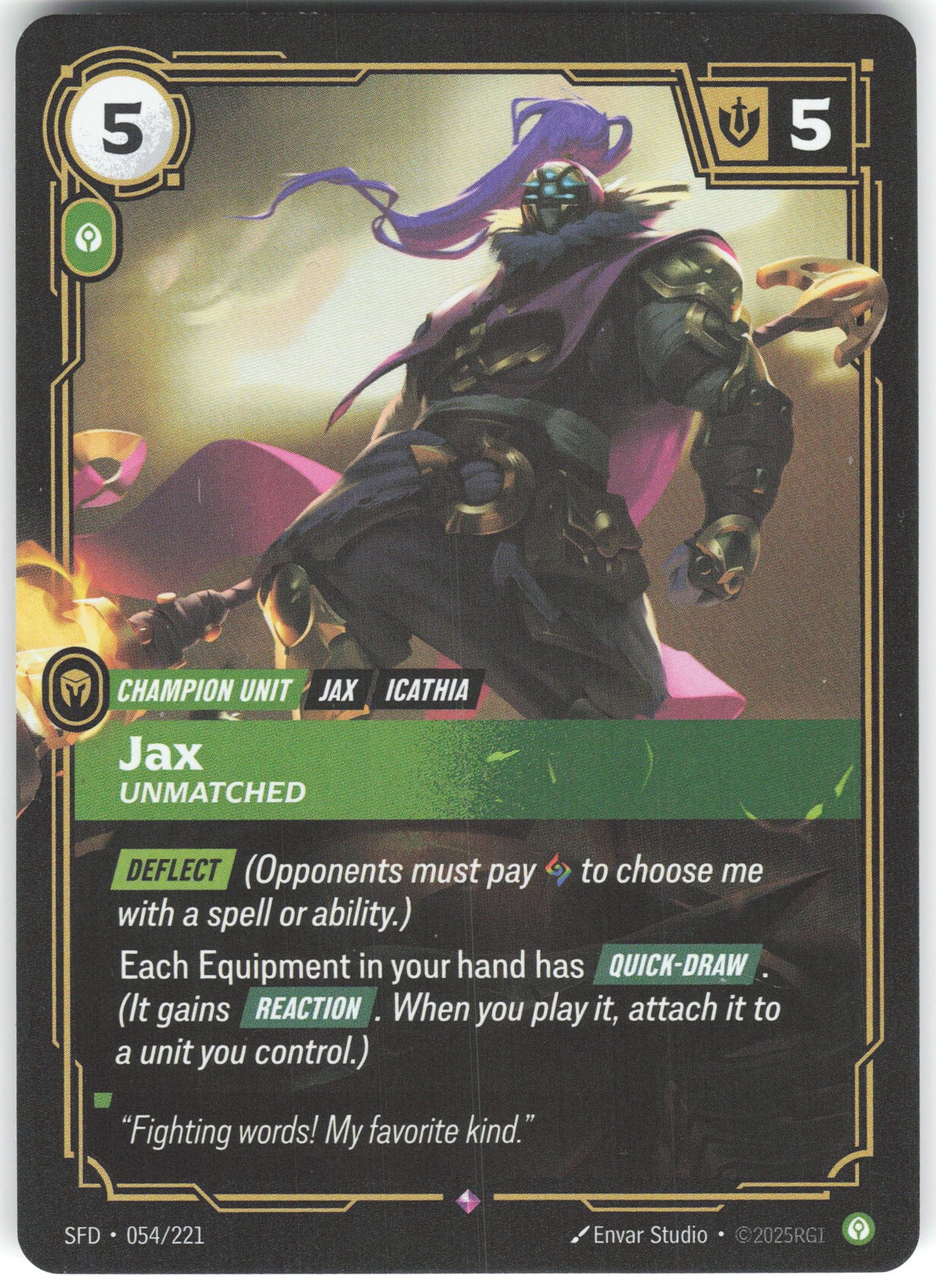 Jax - Unmatched Rare Spiritforged 054/221 NM
