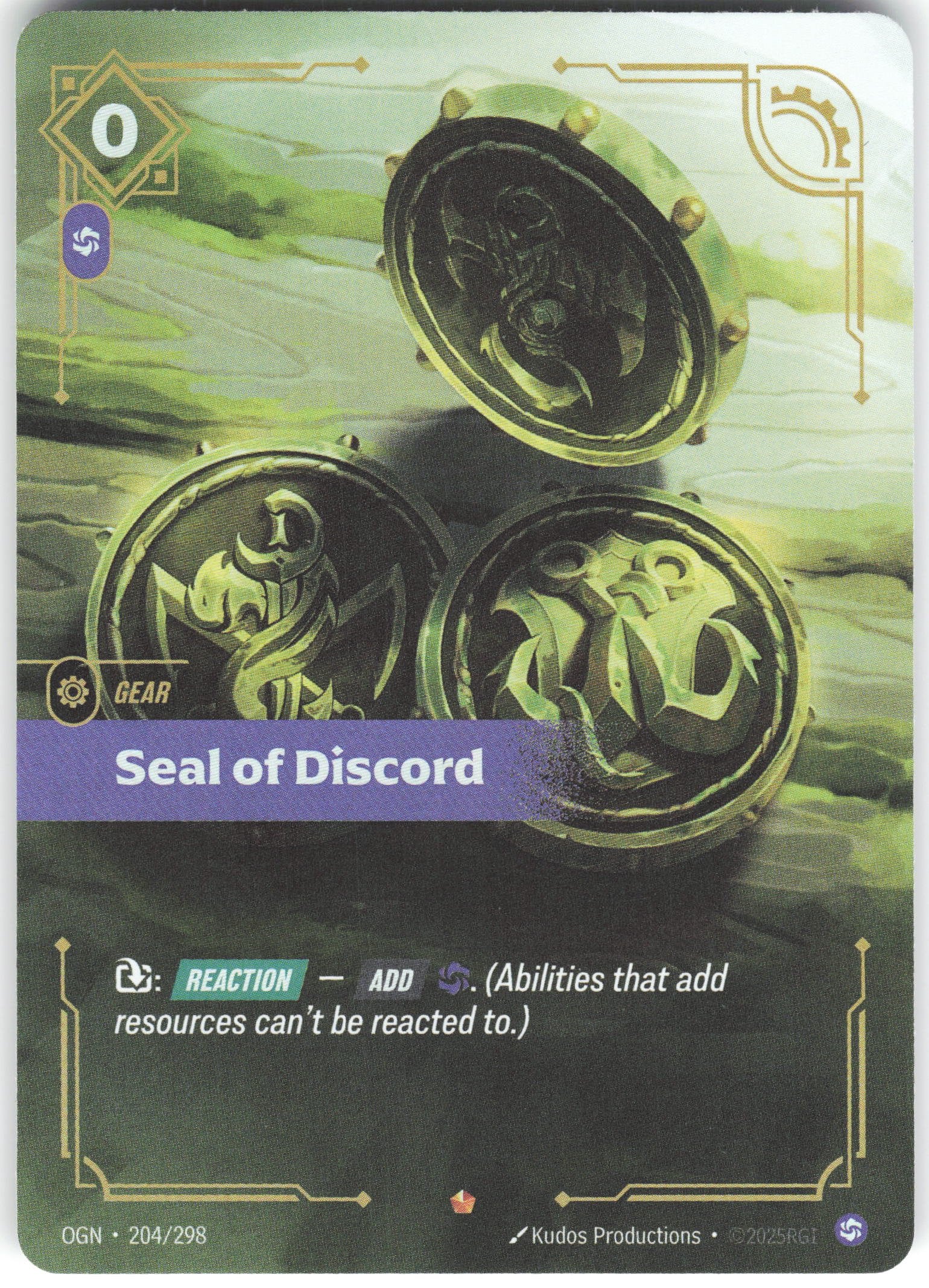 Seal of Discord Epic Origins 204/298 NM