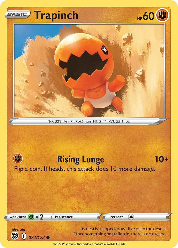 Trapinch 074/172 Common Reverse Holo Brilliant Stars NM/LP