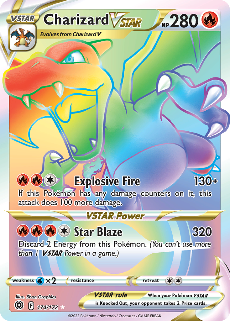 Charizard VSTAR 174/172 Rainbow Rare Brilliant Stars NM/M