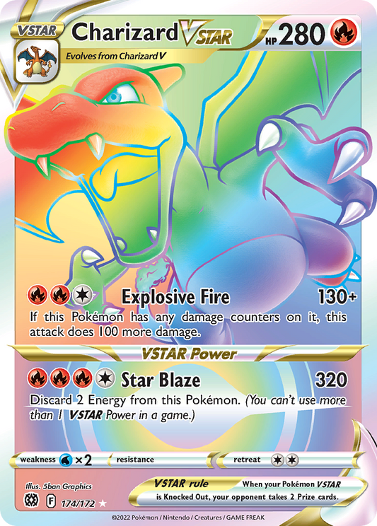 Charizard VSTAR 174/172 Rainbow Rare Brilliant Stars NM/M