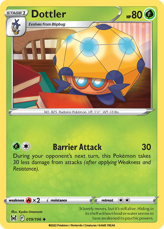 Dottler 019/196 Uncommon Reverse Holo Lost Origin NM/LP