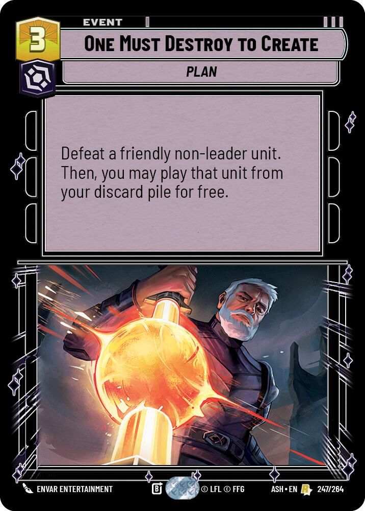 One Must Destroy to Create 247/264 Rare Ashes of the Empire NM/M