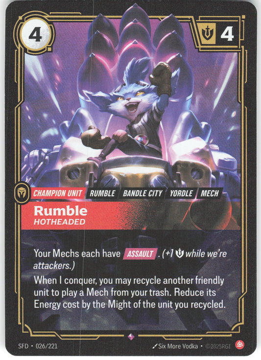 Rumble - Hotheaded Rare Spiritforged 026/221 NM