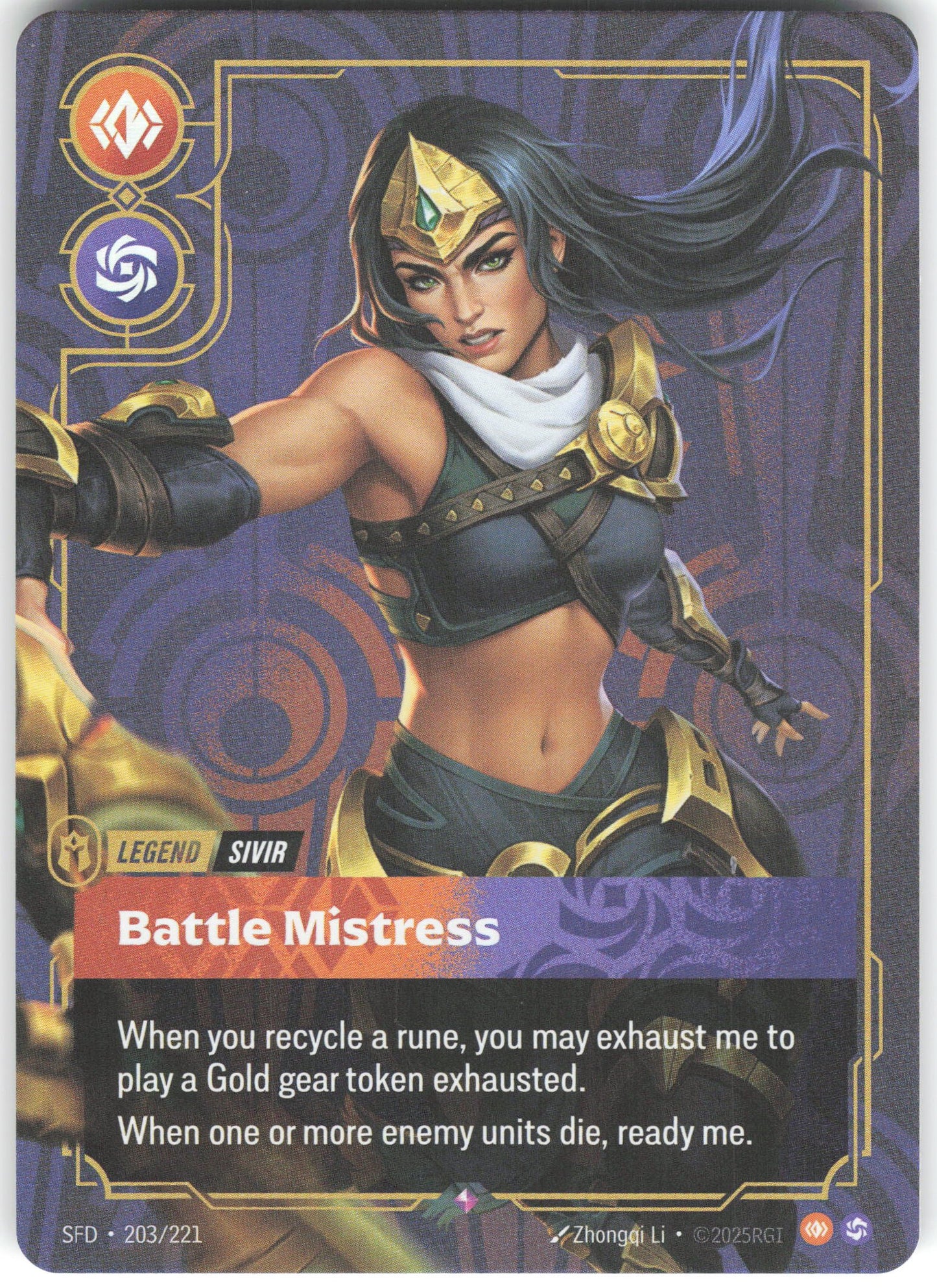 Sivir - Battle Mistress Rare Spiritforged 203/221 NM