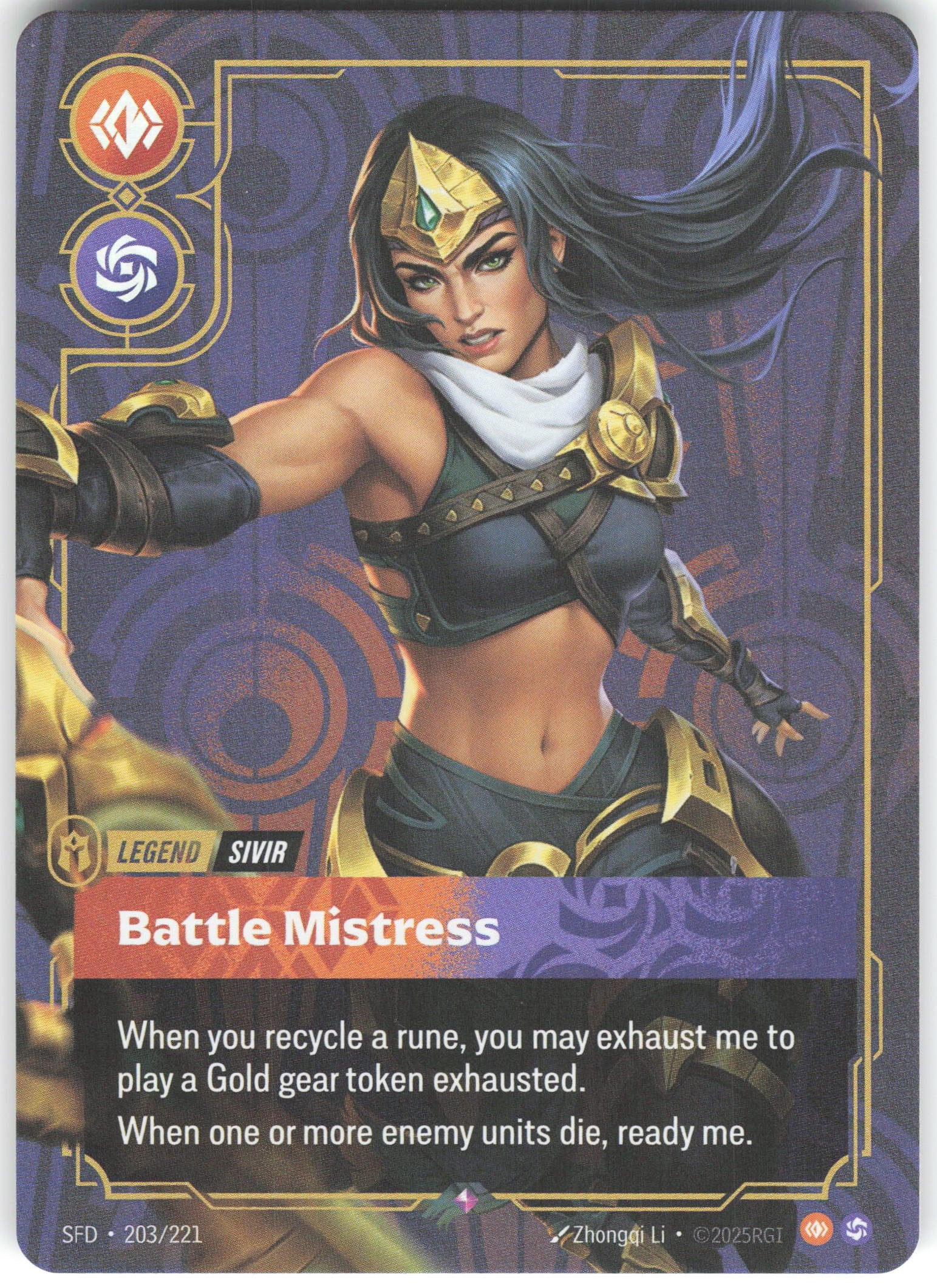 Sivir - Battle Mistress Rare Spiritforged 203/221 NM