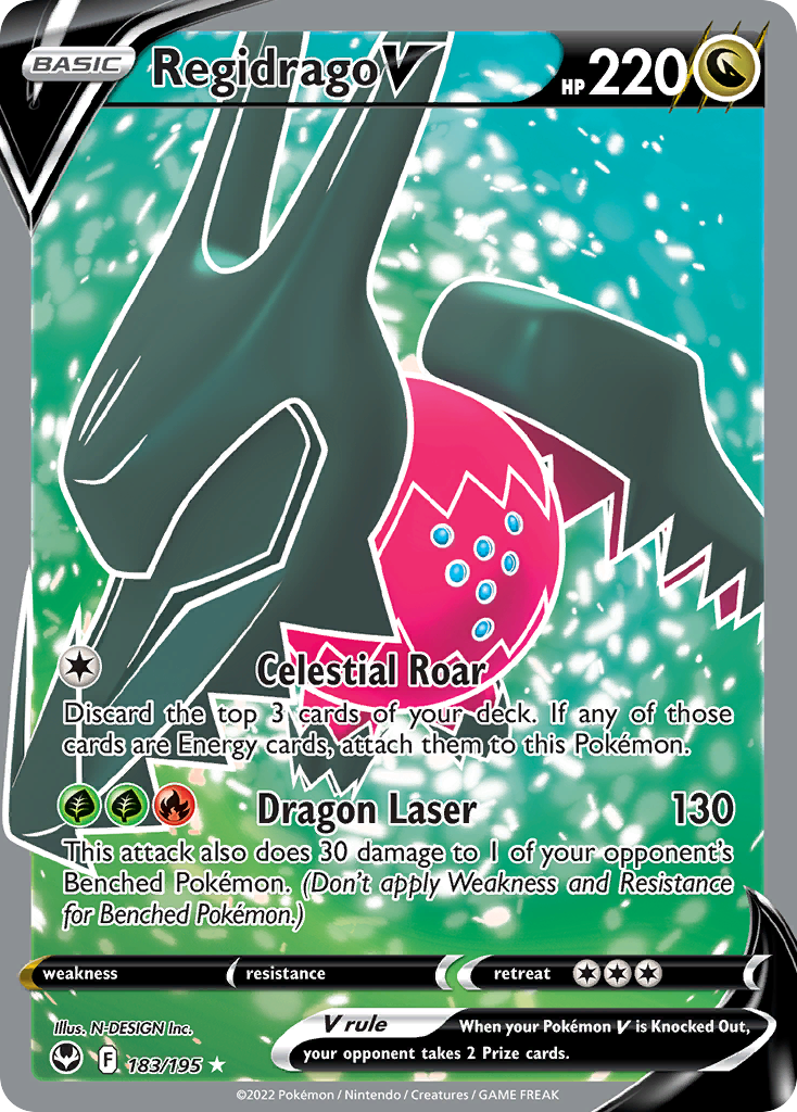 Regidrago V 183/195 Ultra Rare Silver Tempest NM/M