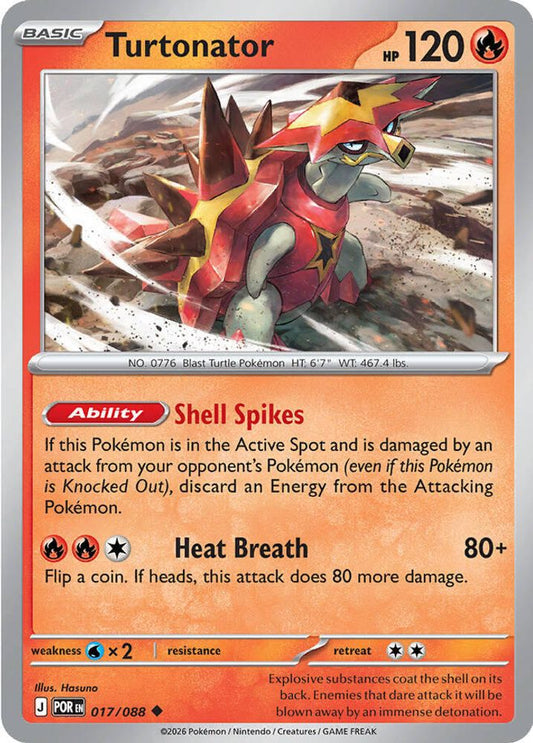 Turtonator 017/088 Uncommon Reverse Holo Perfect Order NM/M