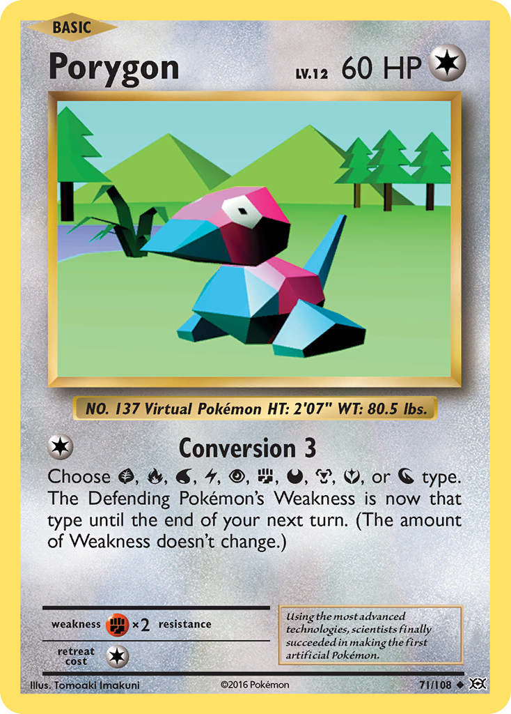 Porygon 71/108 Uncommon Reverse Holo Evolutions NM/M